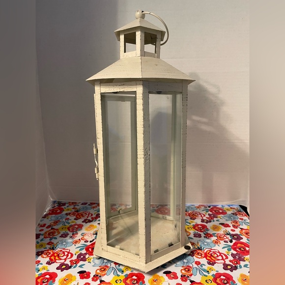 Cream Metal/Glass Lantern Home Accent - Picture 3 of 7